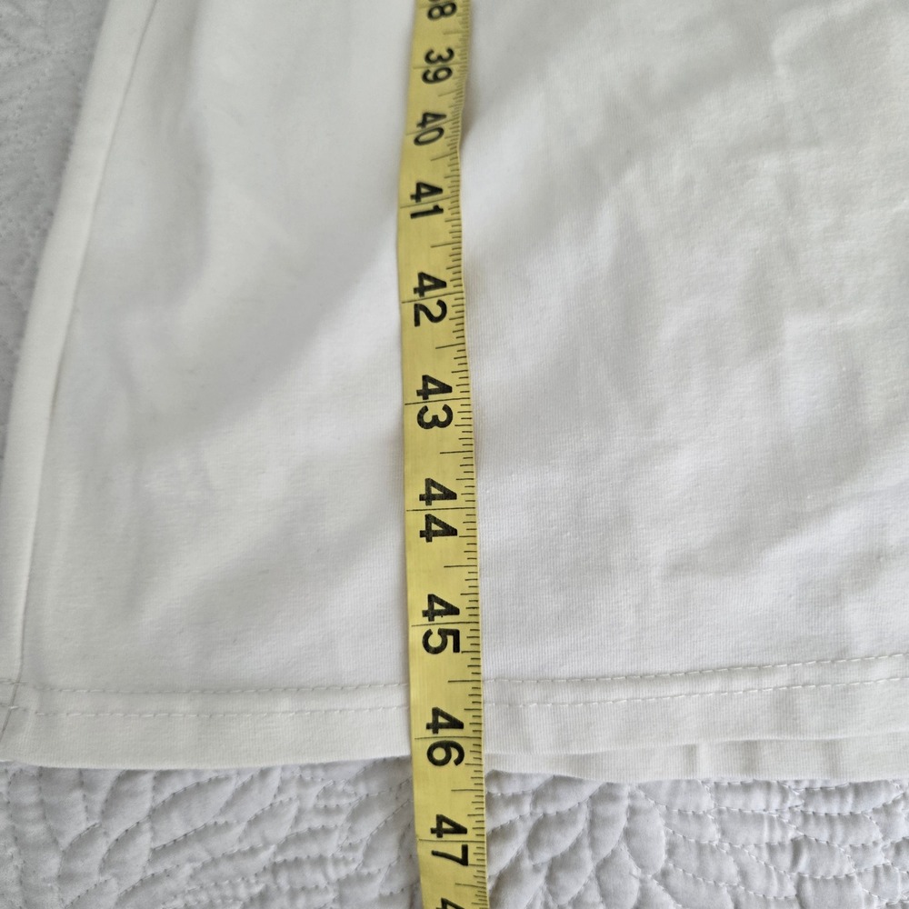 AYM Studio Bamboo Cotton Cross Back Midi Dress Off White Cream V-Neck Size M - Picture 5 of 9